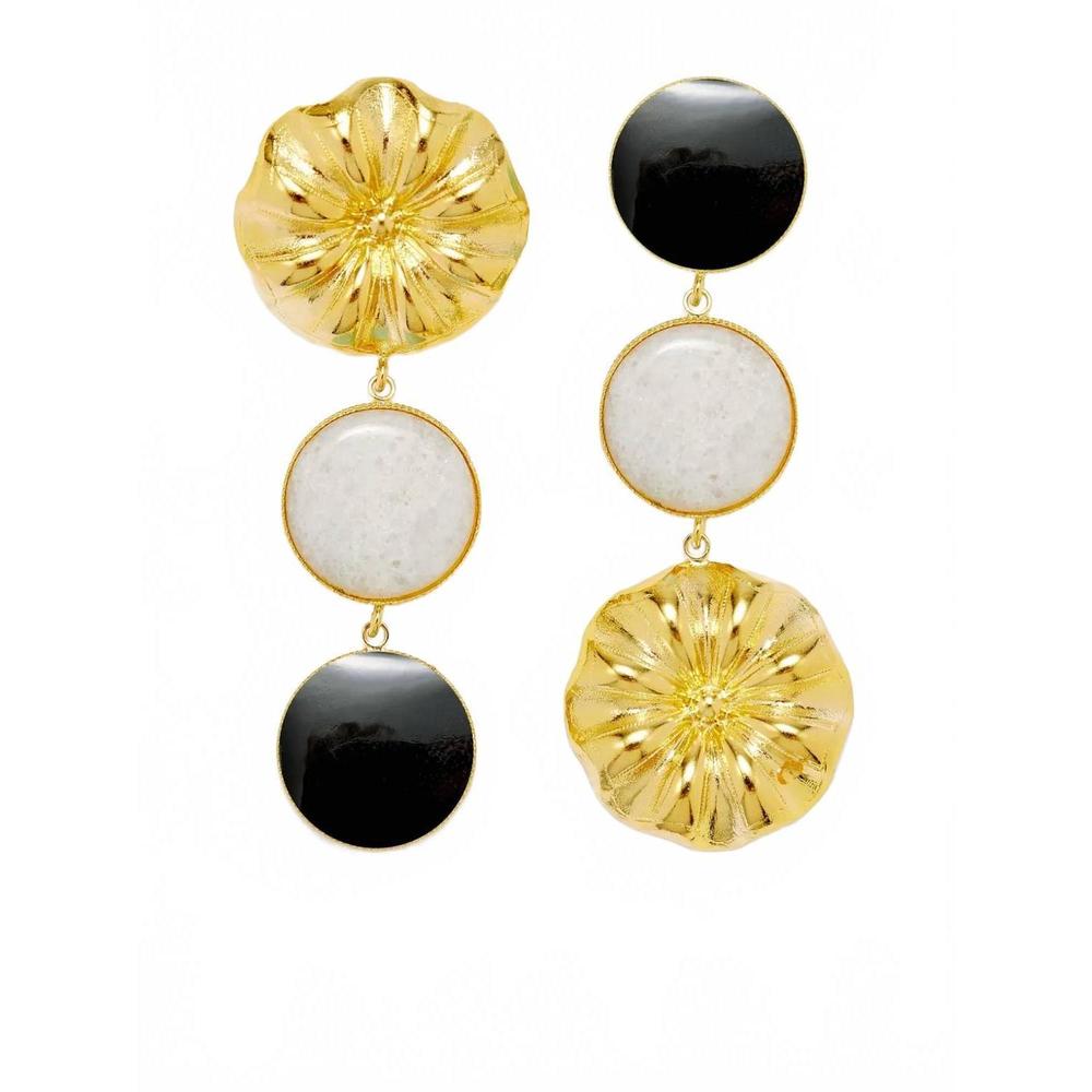 NEW DESTREE women's sonia daisy double stone earrings in cyan